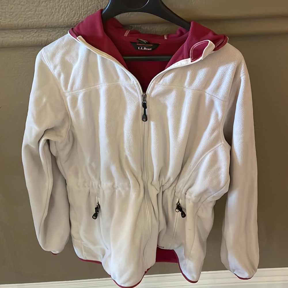 Women’s L.L. Bean White Fleece Jacket XL